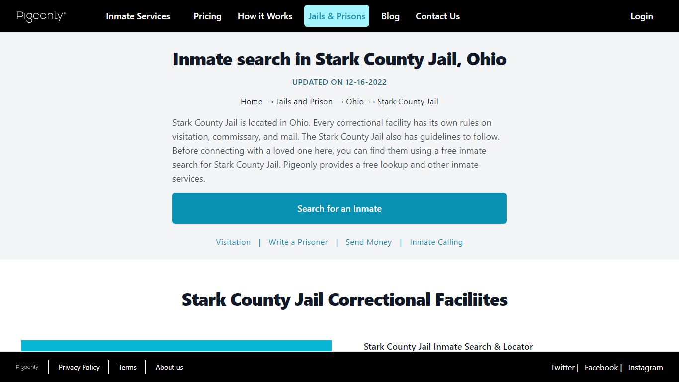 Inmate Search Stark County Jail, Ohio | Pigeonly